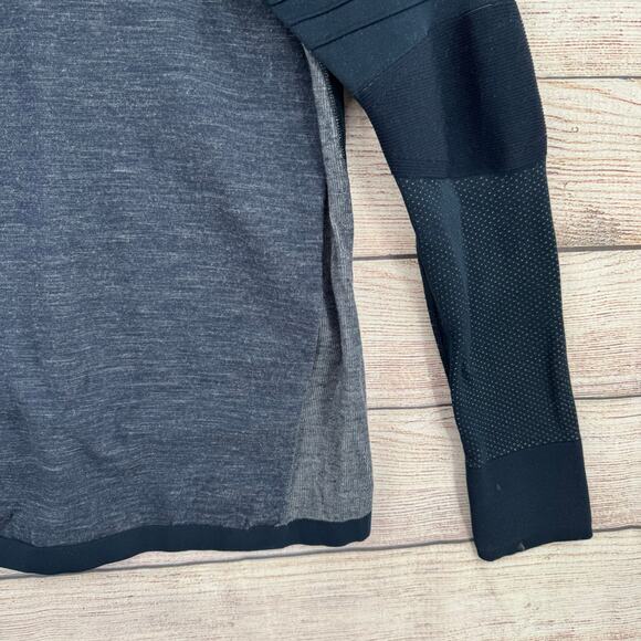 Smartwool Intraknit Merino Tech 1/2 Zip Hoodie Mens Medium Navy Blue - Picture 14 of 14